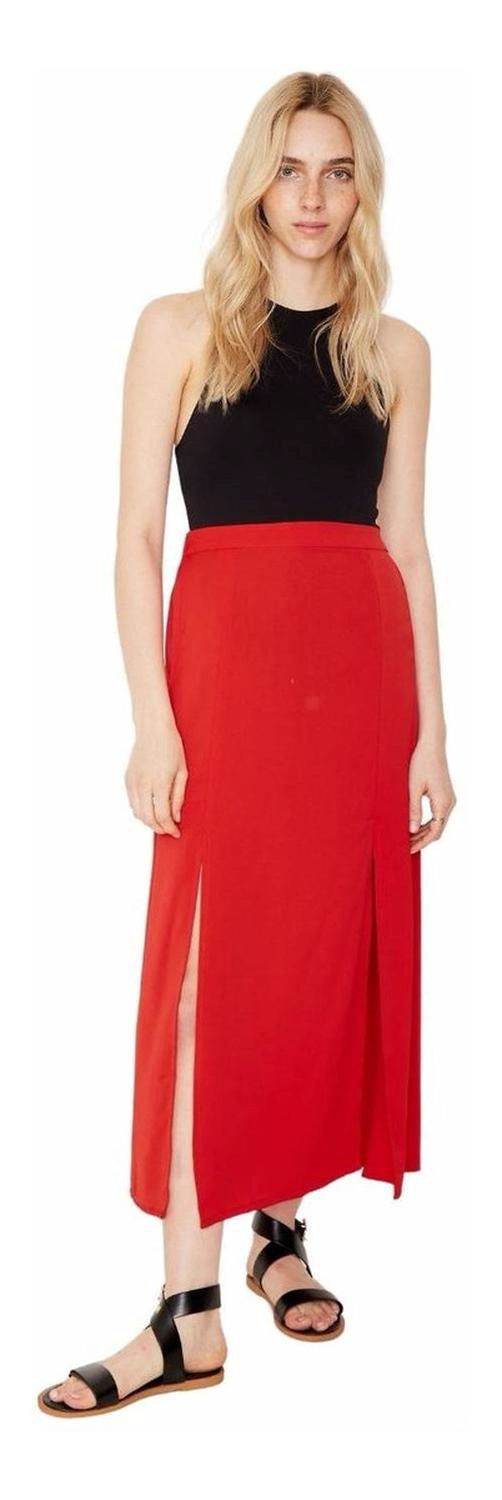 FALDA JANE MIDI II EN COLOR ROJO JACINTA TIENDA - 1