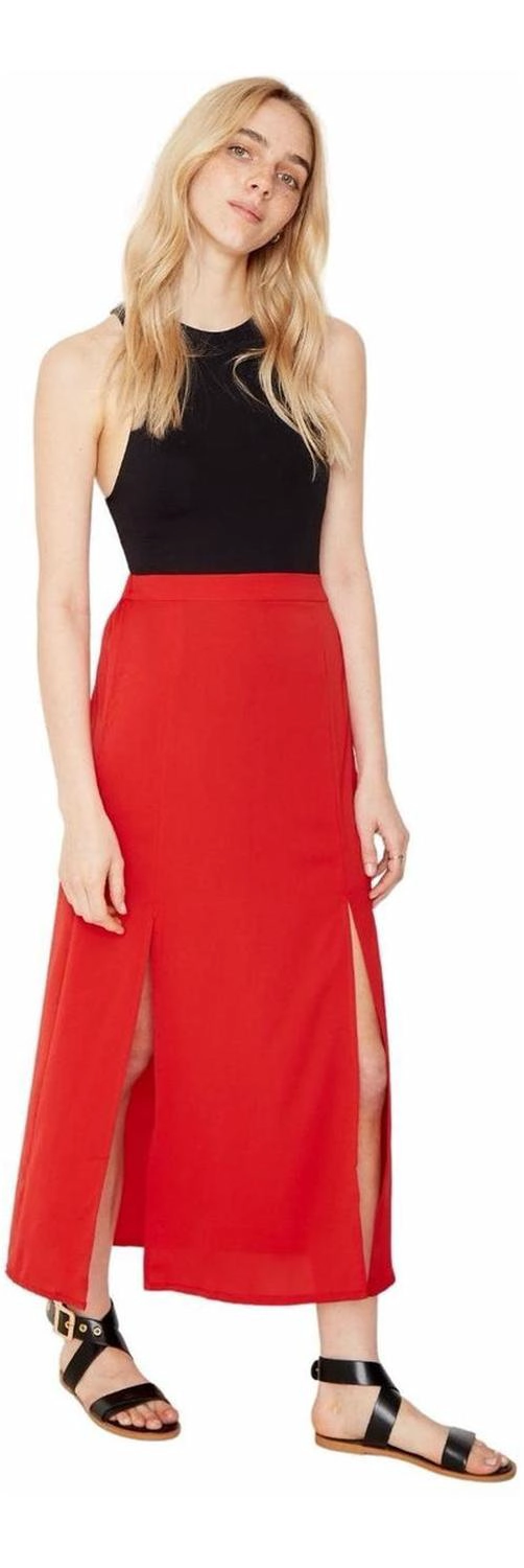 FALDA JANE MIDI II EN COLOR ROJO JACINTA TIENDA - 2