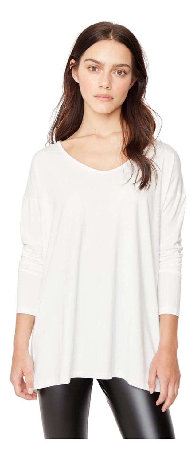 POLERA ALANA EN V EN COLOR BLANCO JACINTA TIENDA - 1