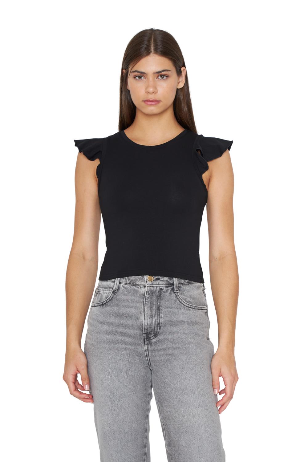 POLERA GRACIA ALITAS III EN COLOR NEGRO JACINTA TIENDA - 1