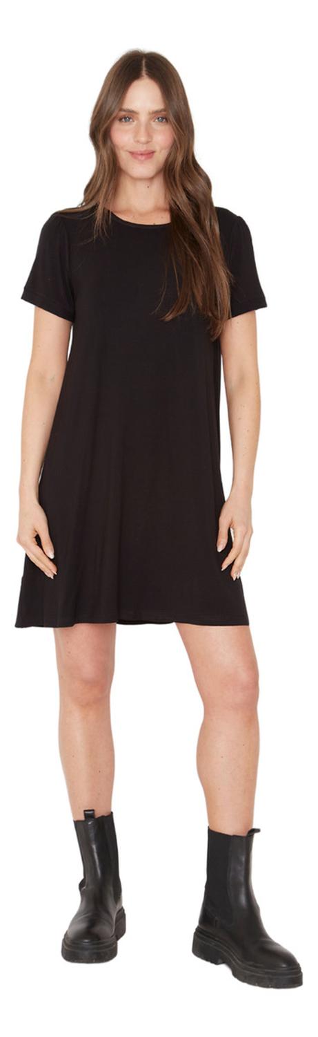 VESTIDO MUJER JACINTA TIENDA NEGRO BIANCA MANGA CORTA II - 1
