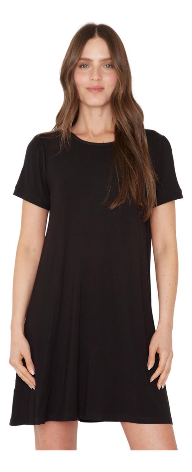VESTIDO MUJER JACINTA TIENDA NEGRO BIANCA MANGA CORTA II - 2
