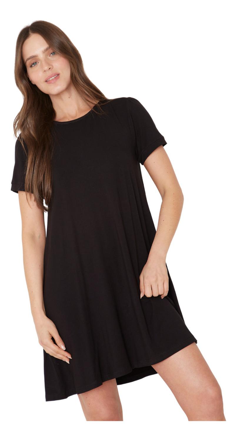 VESTIDO MUJER JACINTA TIENDA NEGRO BIANCA MANGA CORTA II - 5