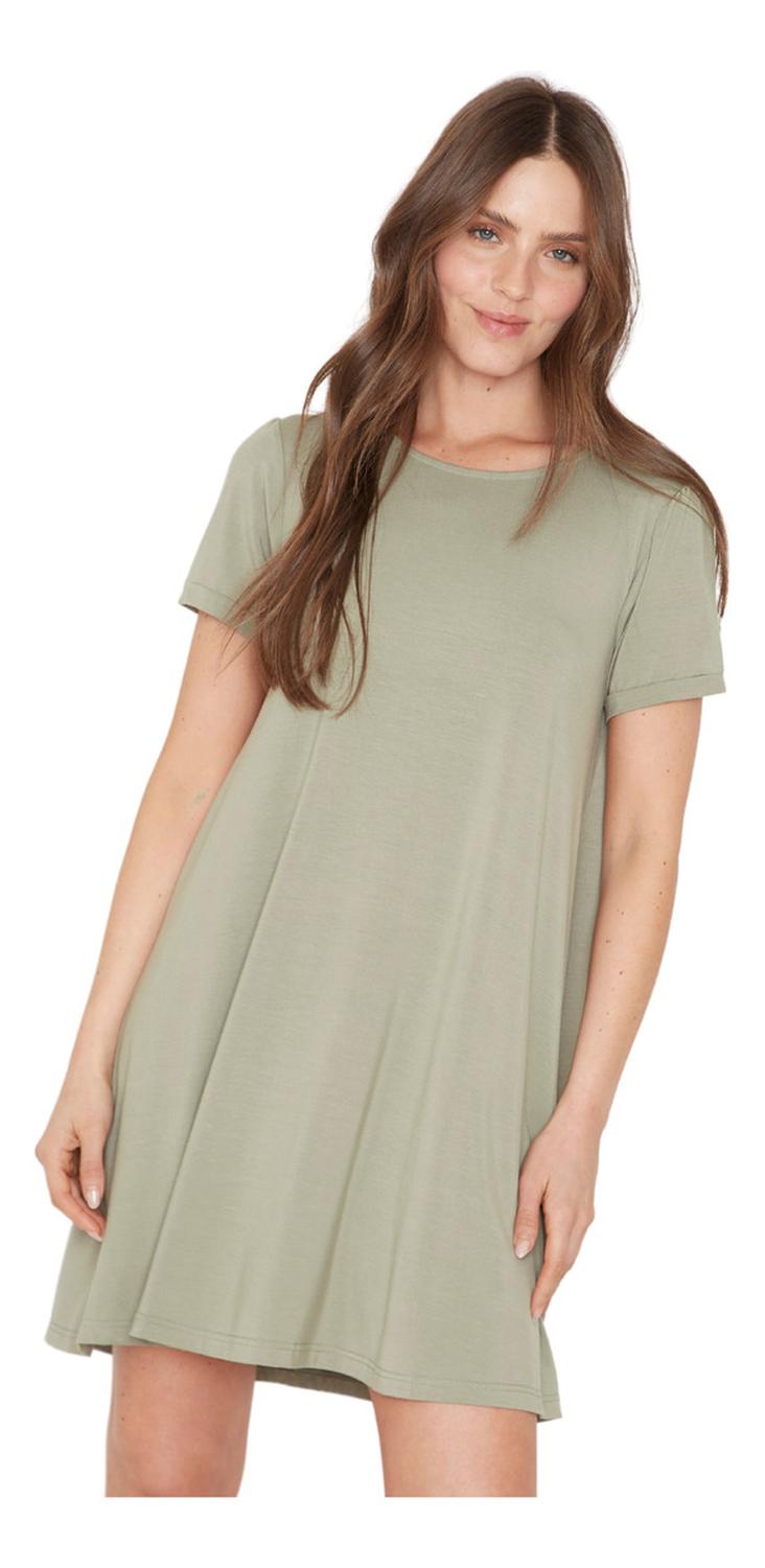 VESTIDO MUJER JACINTA TIENDA VERDE BIANCA MANGA CORTA II - 1