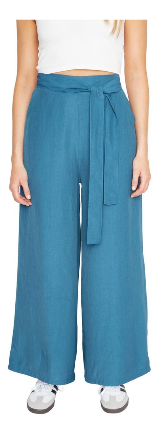 PANTALÓN MUJER JACINTA TIENDA PETROLEO GRETA LARGO III PETRÓLEO - 2