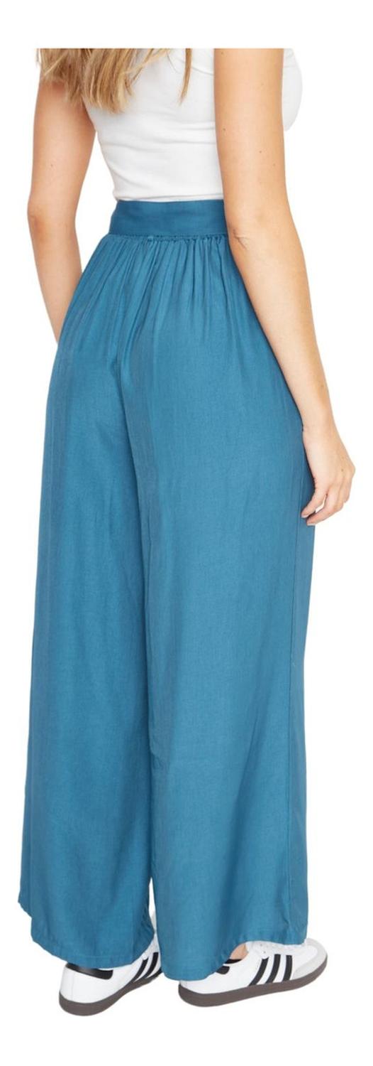PANTALÓN MUJER JACINTA TIENDA PETROLEO GRETA LARGO III PETRÓLEO - 4