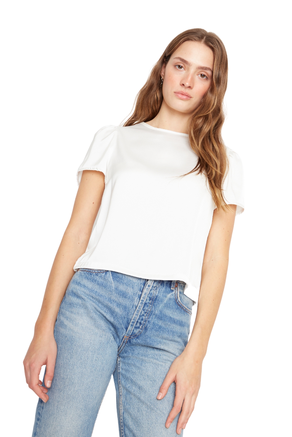 BLUSA OLIVIA SATIN BLANCA - 1