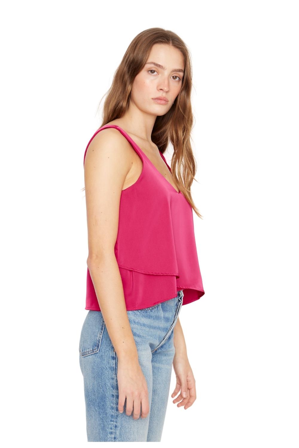 POLERA SARA SIN MANGAS SATIN FUCSIA - 3