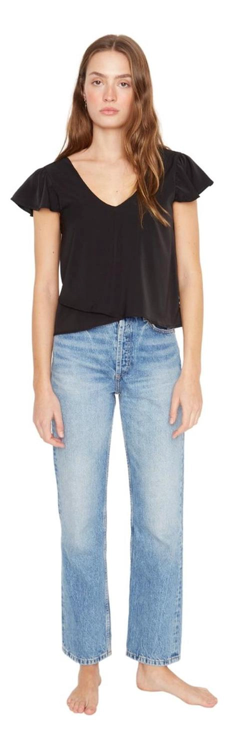 POLERA SARA MANGA CORTA III EN COLOR NEGRO JACINTA TIENDA - 2
