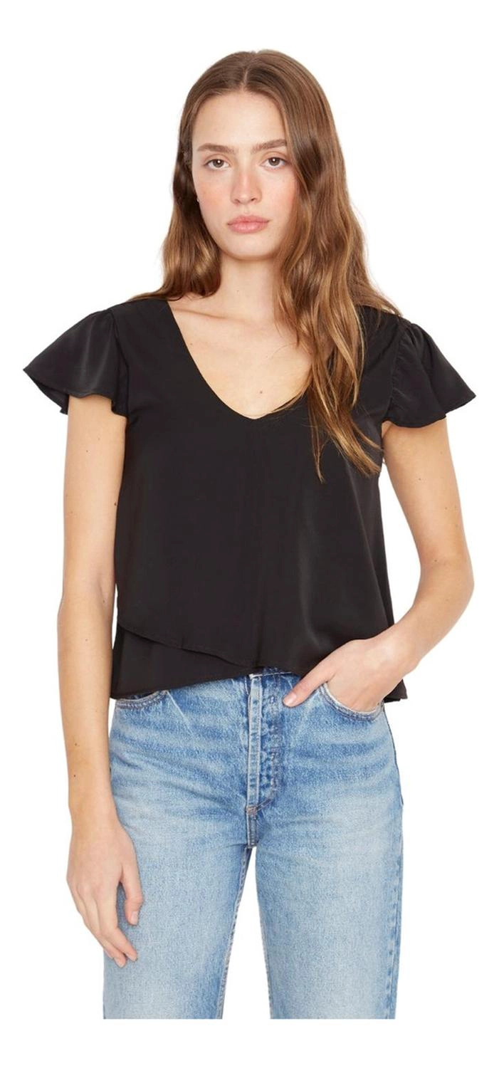 POLERA SARA MANGA CORTA III EN COLOR NEGRO JACINTA TIENDA - 3