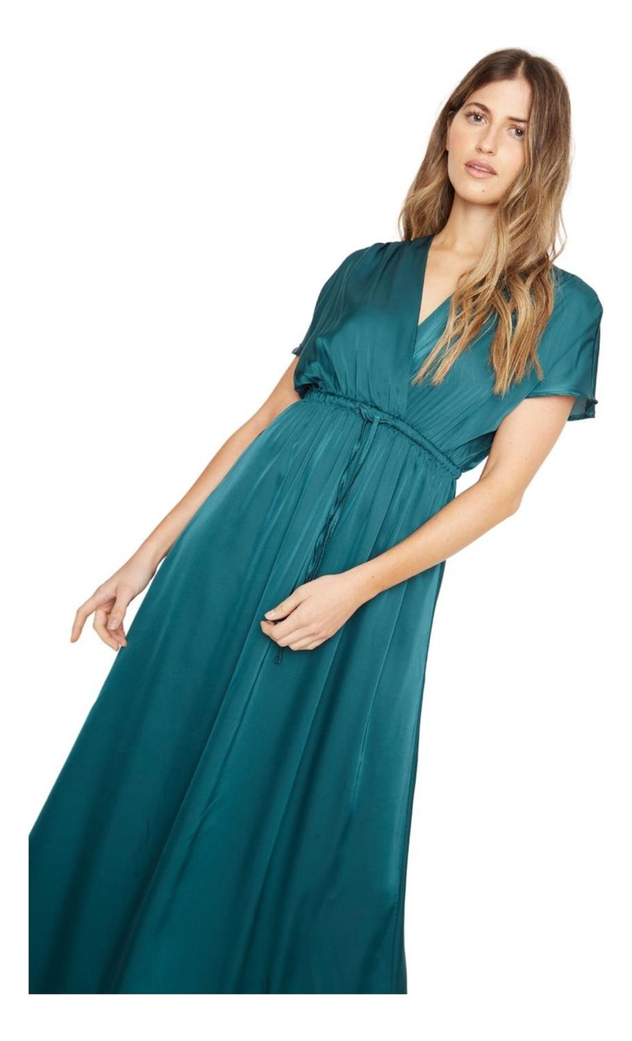 VESTIDO MUJER JACINTA TIENDA PETRÓLEO LUCILA SATIN - 2