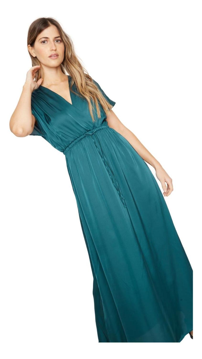 VESTIDO MUJER JACINTA TIENDA PETRÓLEO LUCILA SATIN - 6