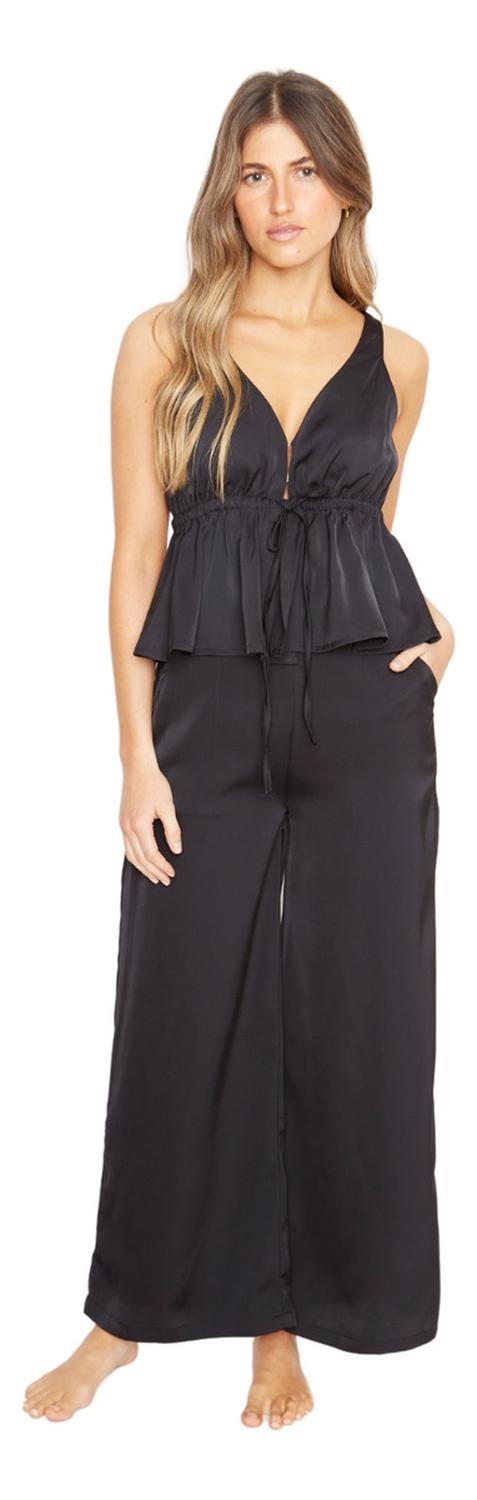 PANTALON GRETA LARGO SATIN NEGRO JACINTA TIENDA - 6