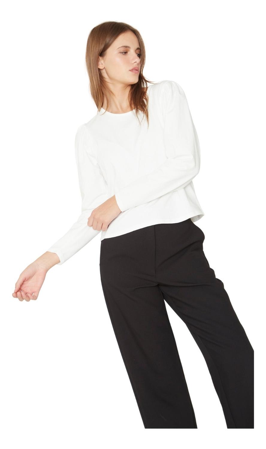 POLERA ALICIA MANGA LARGA BLANCA JACINTA TIENDA - 5