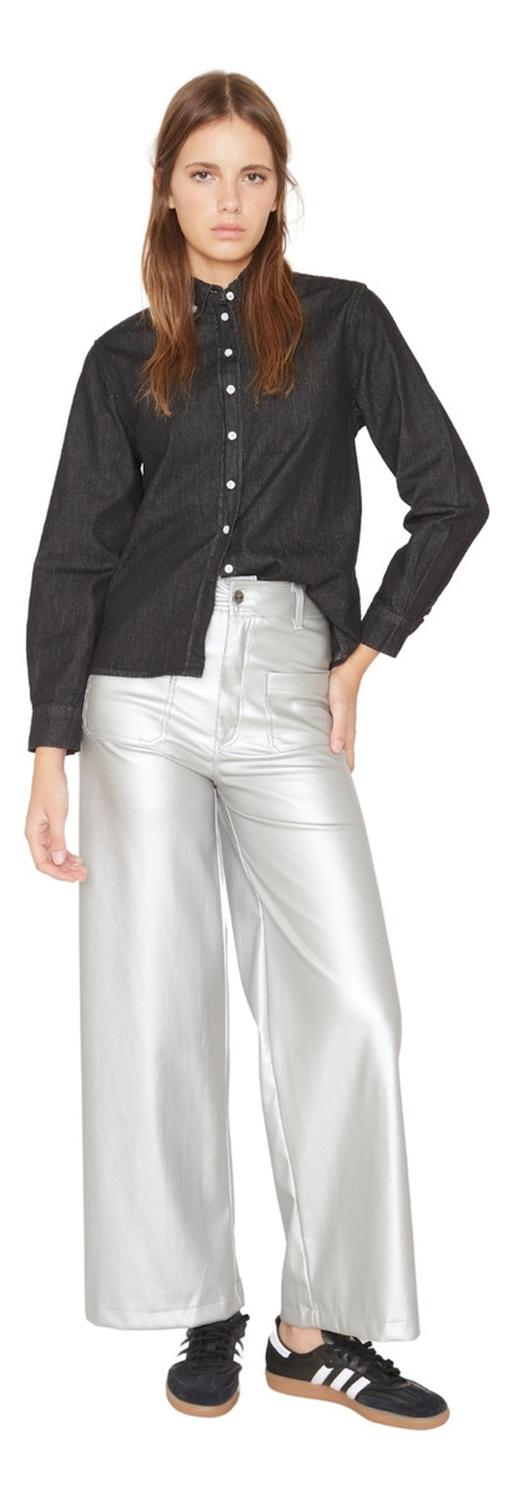 PANTALÓN MUJER JACINTA TIENDA PLATEADO KYLIE - 1