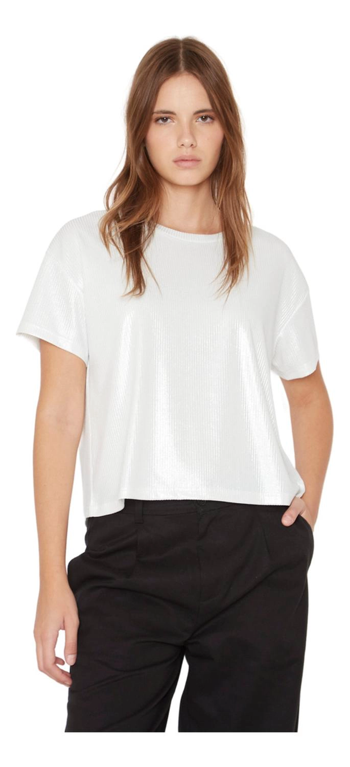 POLERA KURT GLITTTER EN COLOR BLANCO JACINTA TIENDA