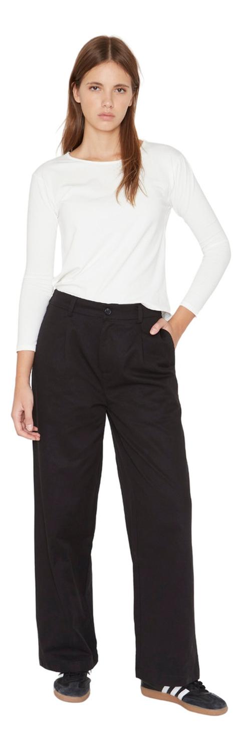 PANTALÓN ALGODÓN MUJER JACINTA TIENDA NEGRO SASTRE - 1