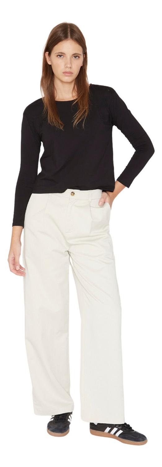 PANTALÓN ALGODÓN MUJER JACINTA TIENDA CRUDO SASTRE - 1