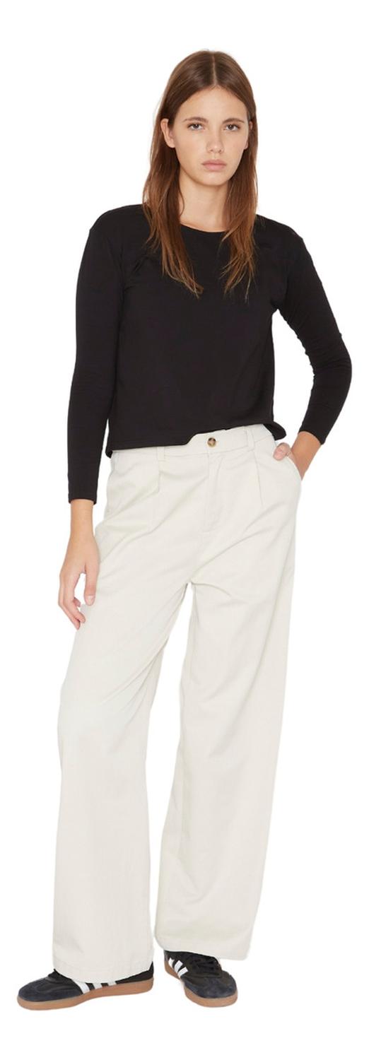 PANTALÓN ALGODÓN MUJER JACINTA TIENDA CRUDO SASTRE - 4