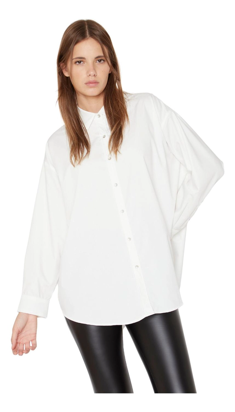 CAMISA TAYLOR EN COLOR BLANCO JACINTA TIENDA - 1