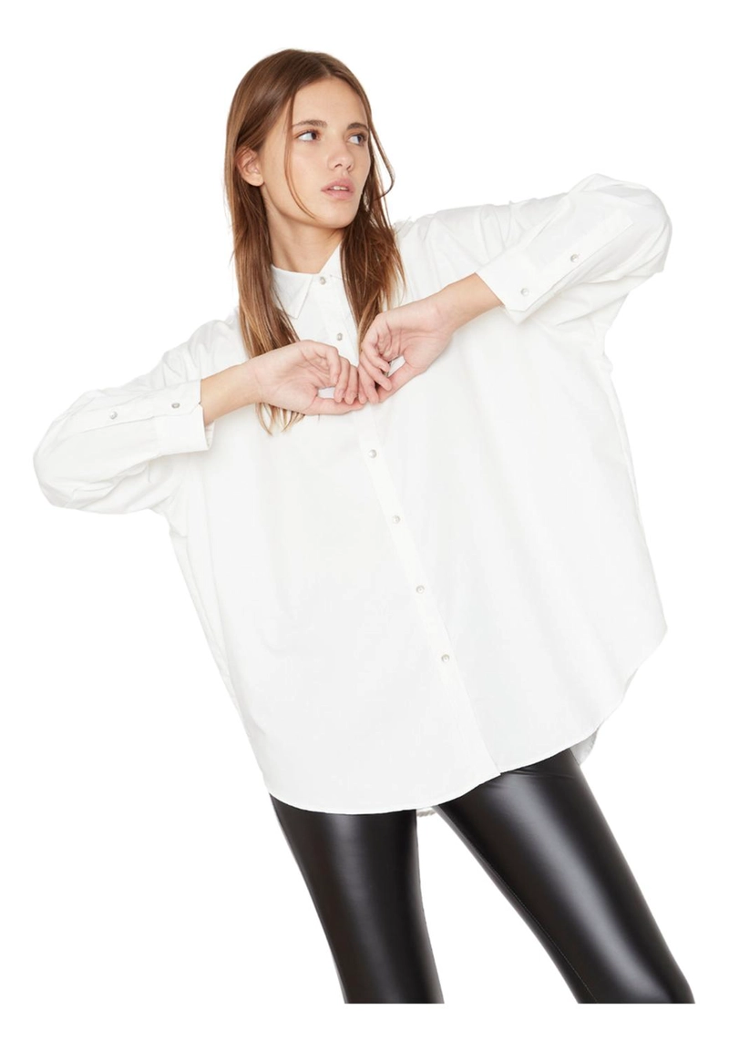 CAMISA TAYLOR EN COLOR BLANCO JACINTA TIENDA - 5