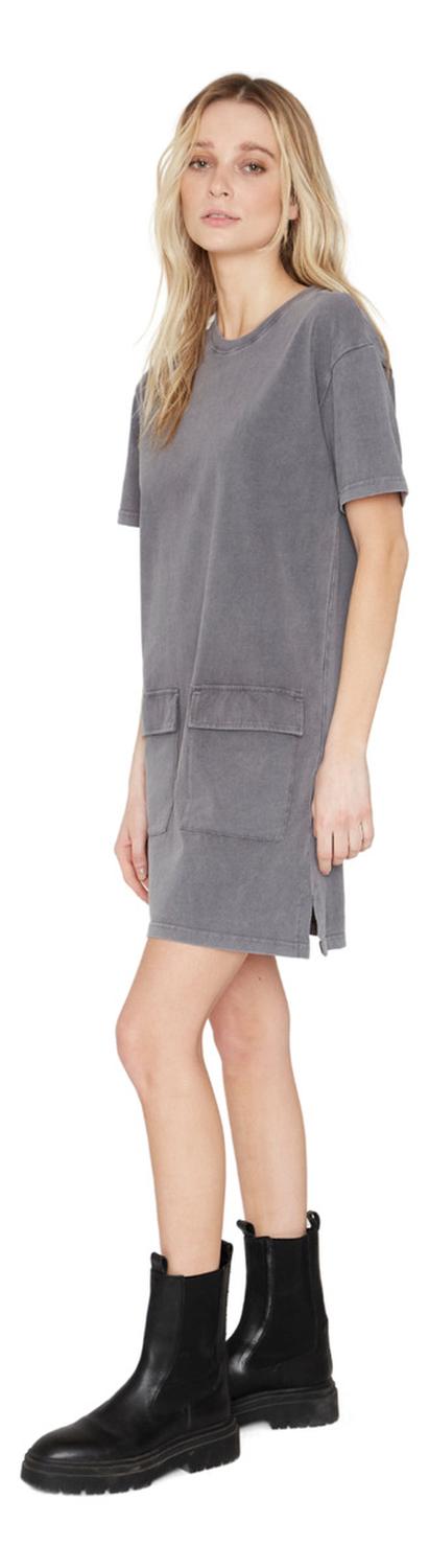 VESTIDO ALGODÓN MUJER JACINTA TIENDA GRIS CARGO - 3