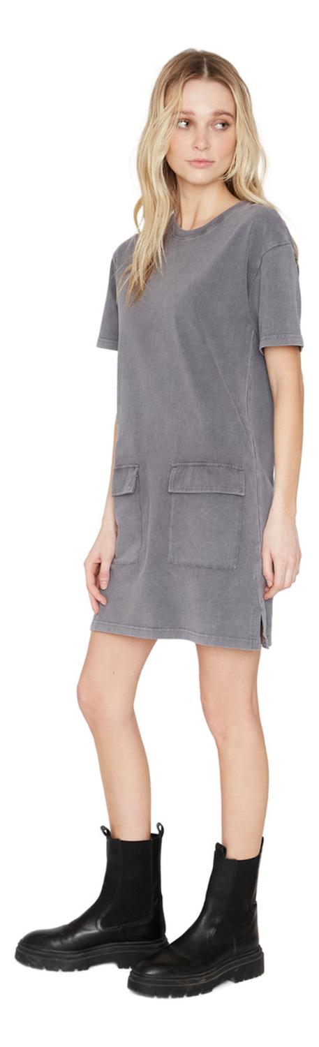 VESTIDO ALGODÓN MUJER JACINTA TIENDA GRIS CARGO - 4