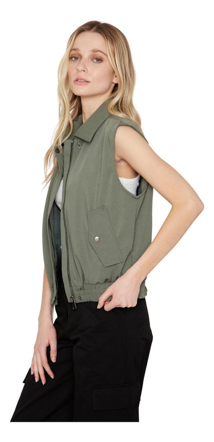 CHAQUETA BOMBER SIN MANGAS VERDE JACINTA TIENDA - 3