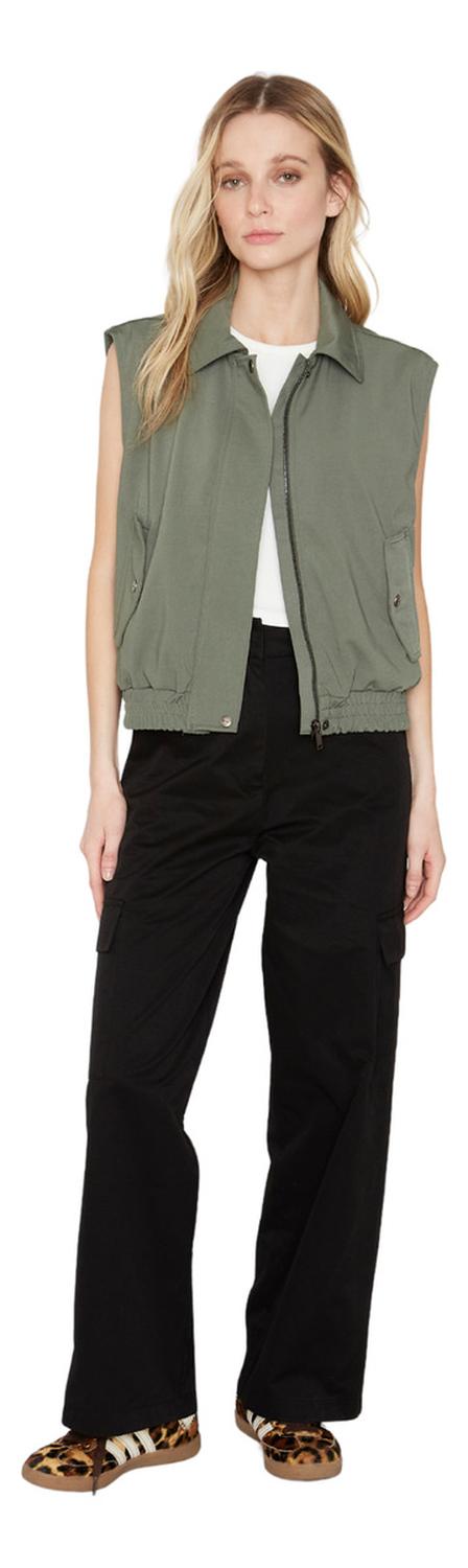 CHAQUETA BOMBER SIN MANGAS VERDE JACINTA TIENDA - 5