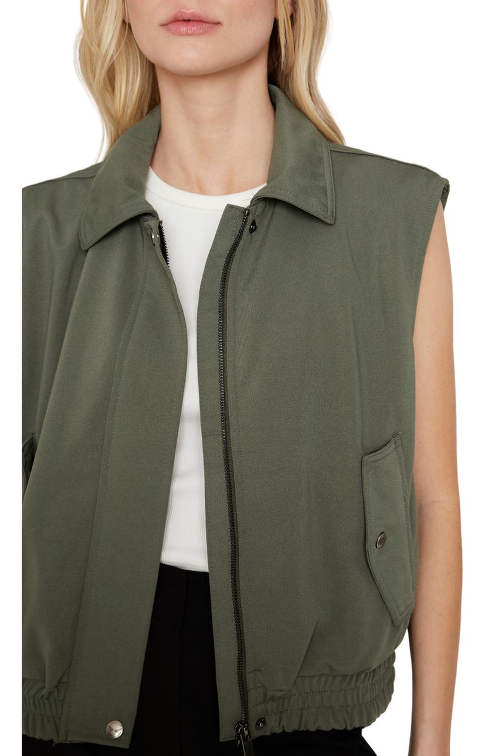 CHAQUETA BOMBER SIN MANGAS VERDE JACINTA TIENDA - 6