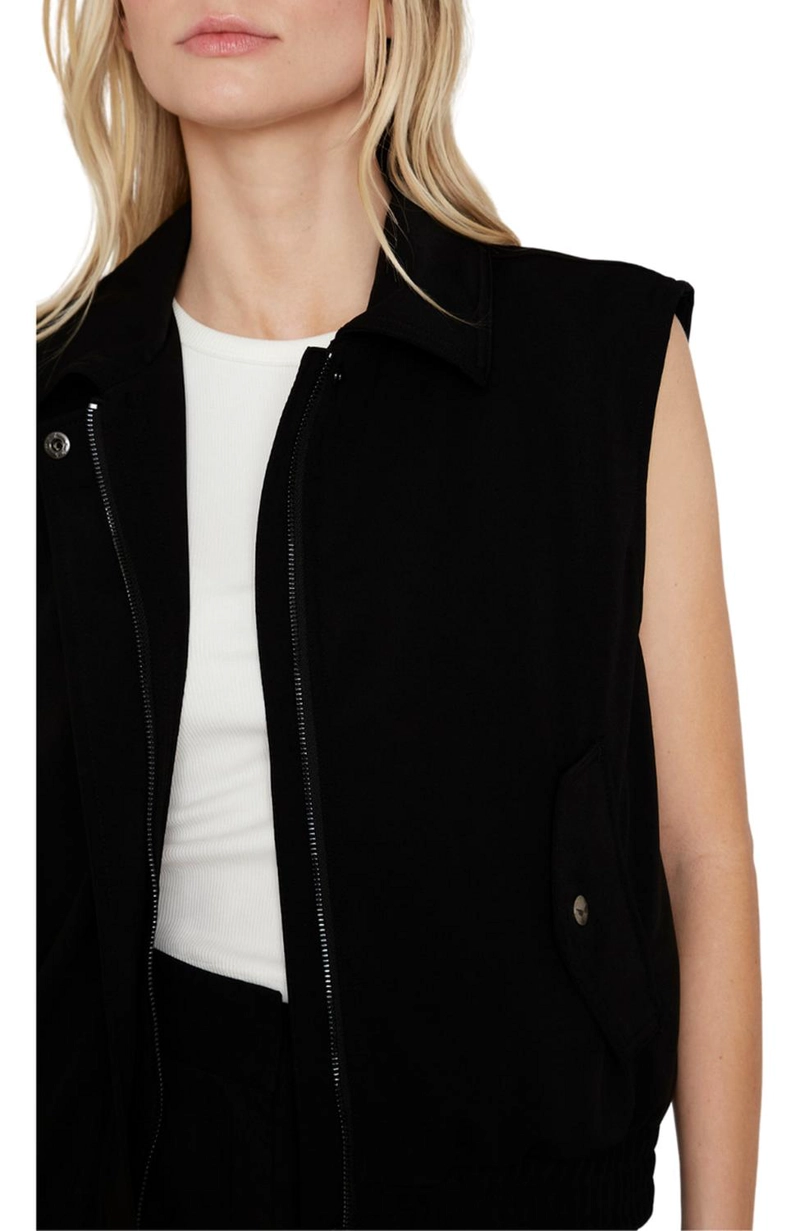 CHAQUETA BOMBER SIN MANGAS EN COLOR NEGRO JACINTA TIENDA - 5