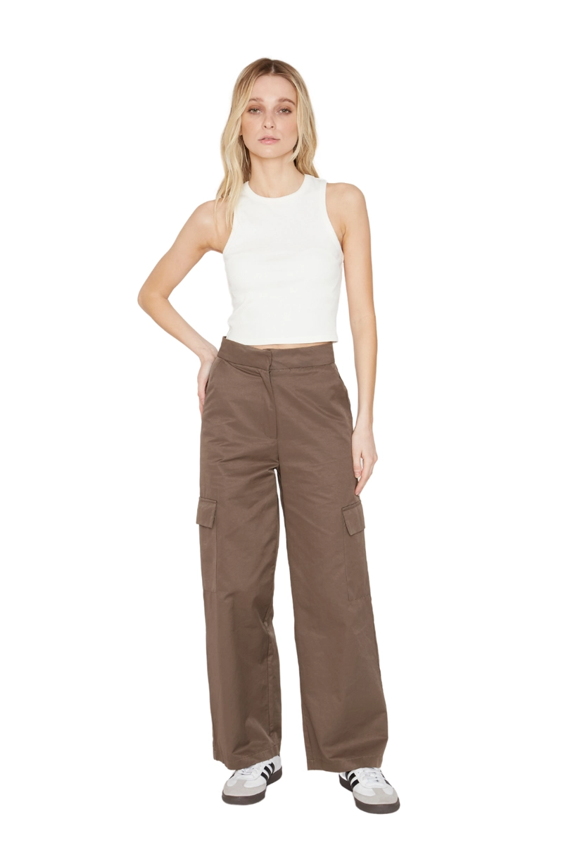PANTALÓN CARGO ALGODÓN MUJER JACINTA TIENDA CAFÉ - 2