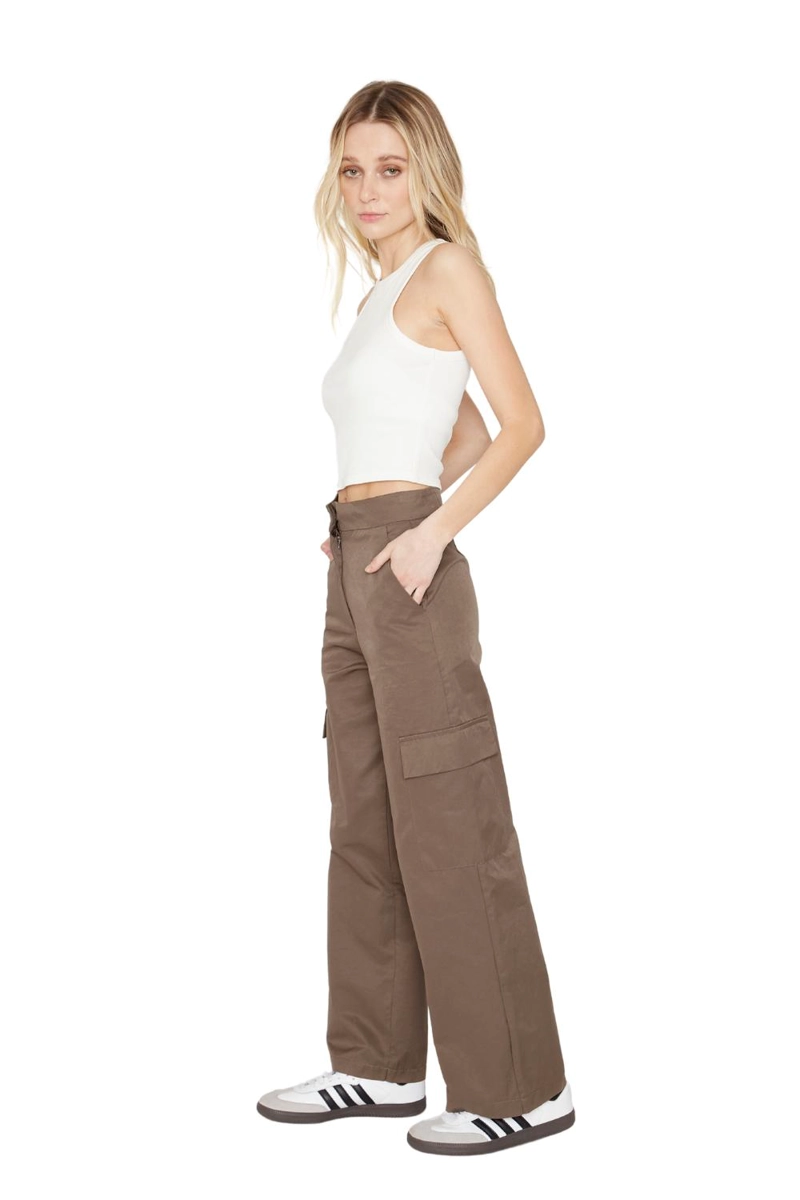 PANTALÓN CARGO ALGODÓN MUJER JACINTA TIENDA CAFÉ - 3
