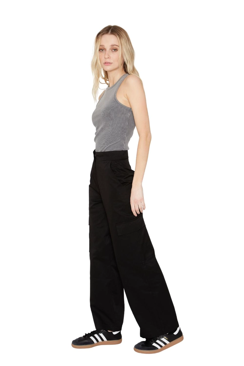 PANTALÓN CARGO ALGODÓN MUJER JACINTA TIENDA NEGRO - 3