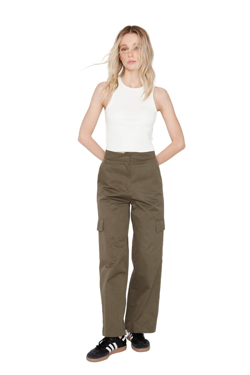 PANTALÓN CARGO ALGODÓN MUJER JACINTA TIENDA VERDE - 3