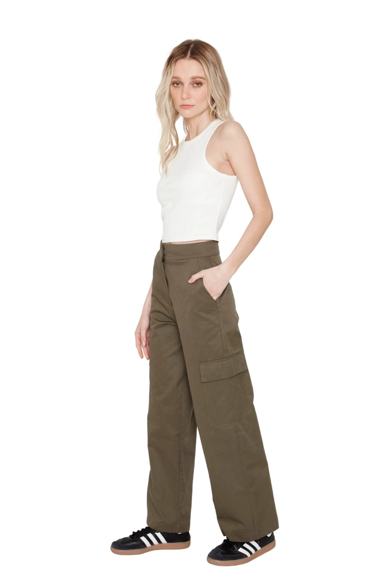PANTALÓN CARGO ALGODÓN MUJER JACINTA TIENDA VERDE - 4