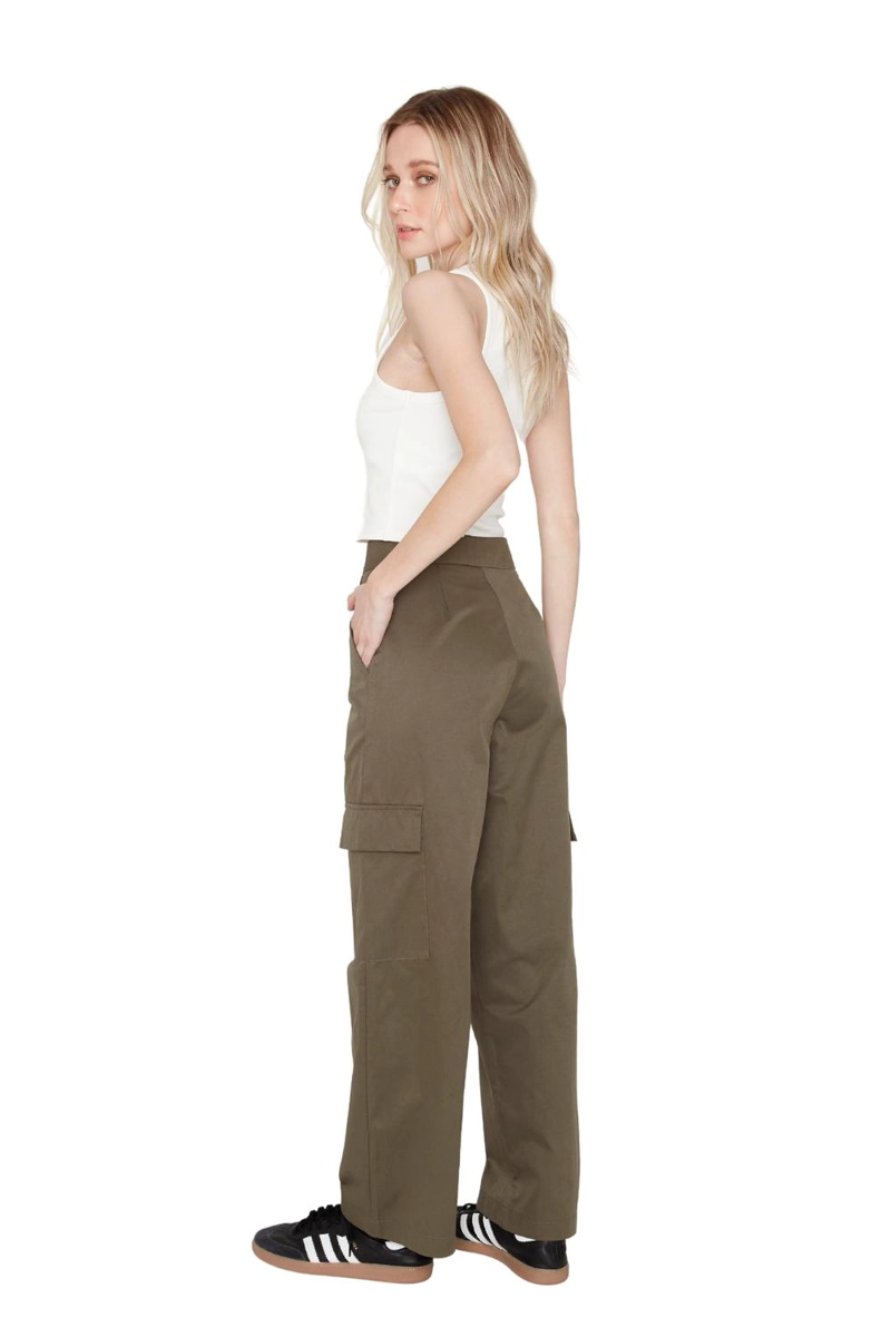 PANTALÓN CARGO ALGODÓN MUJER JACINTA TIENDA VERDE - 6