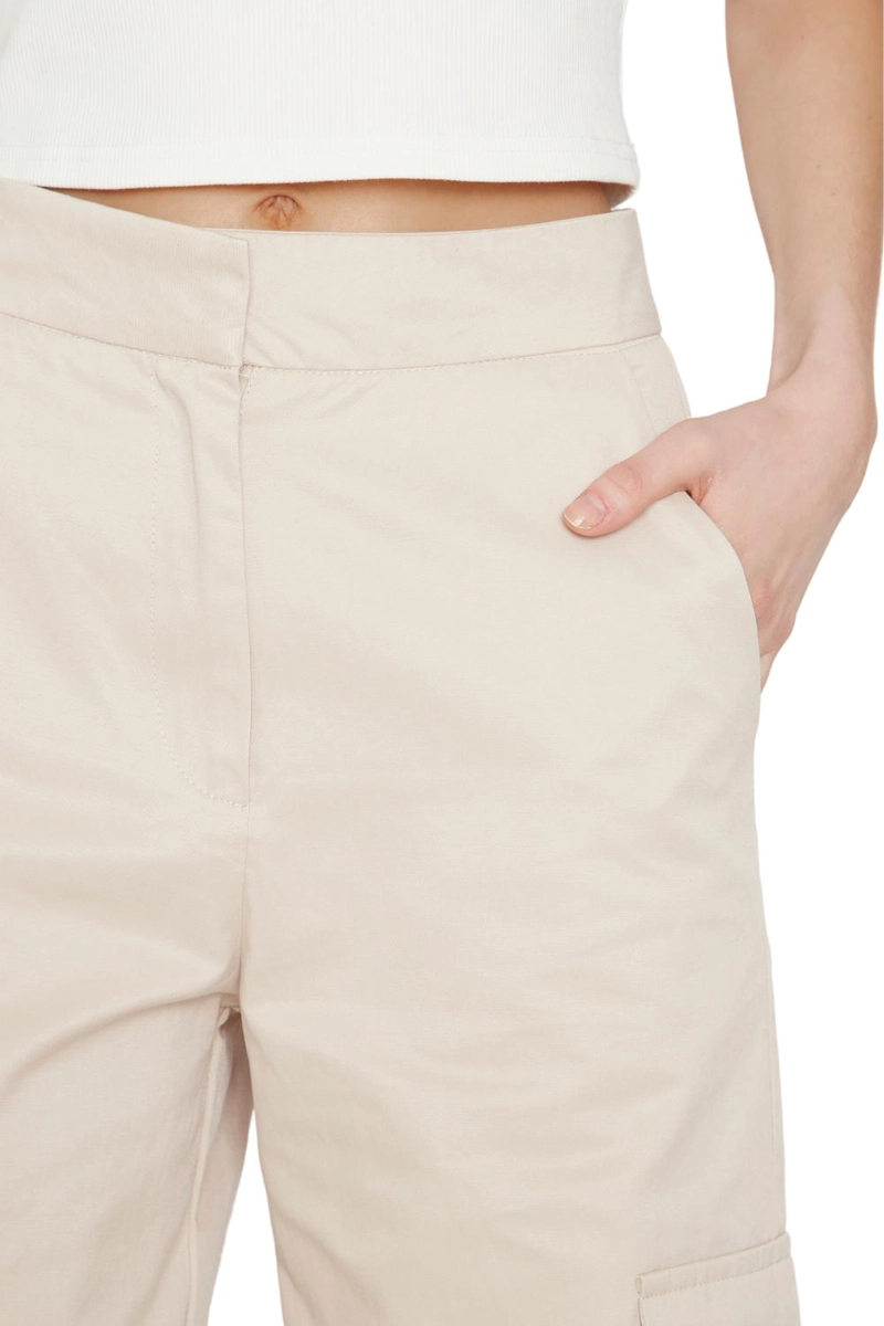 PANTALÓN CARGO ALGODÓN MUJER JACINTA TIENDA CRUDO - 4