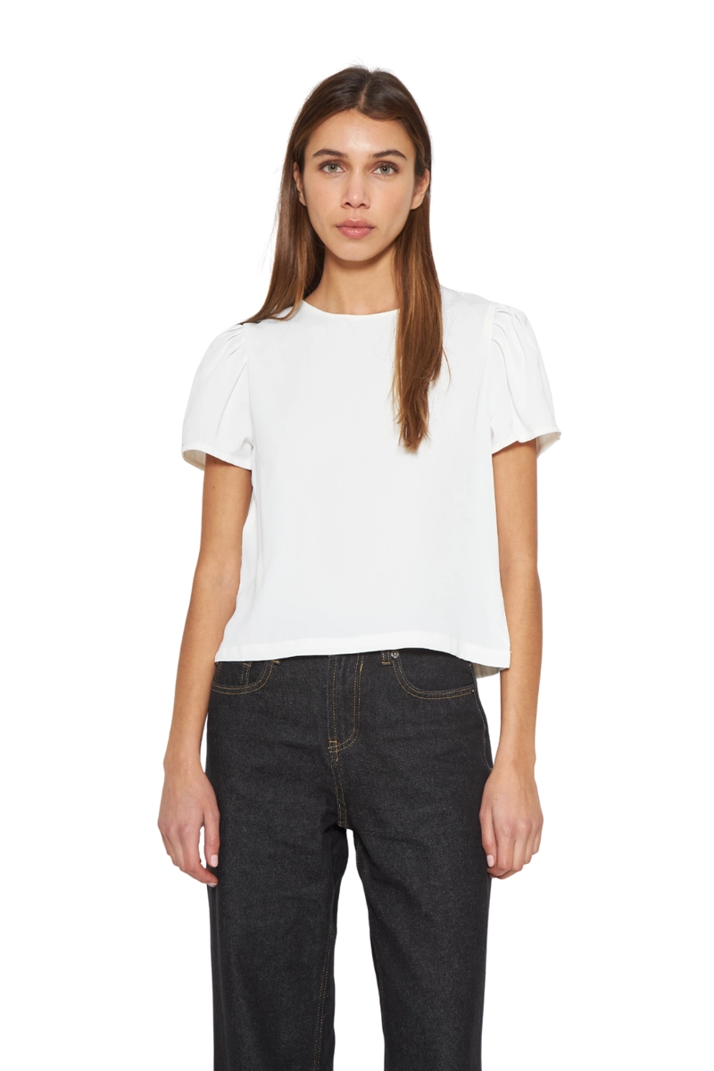 BLUSA OLIVIA SATIN EN COLOR BLANCO JACINTA TIENDA - 1