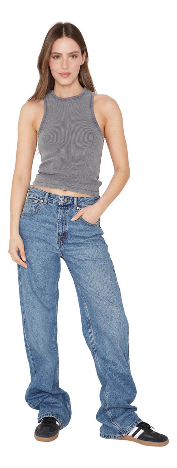 RIB TANK TOP GRIS JACINTA TIENDA - 5