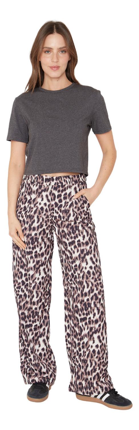 PANTALÓN MUJER JACINTA TIENDA NEGRO LUPE ANIMAL PRINT - 1