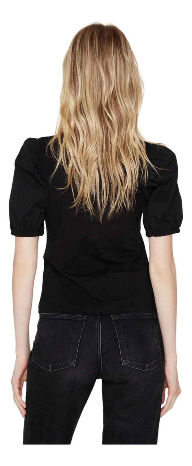 POLERA MANGA GLOBO EN COLOR NEGRO JACINTA TIENDA - 4