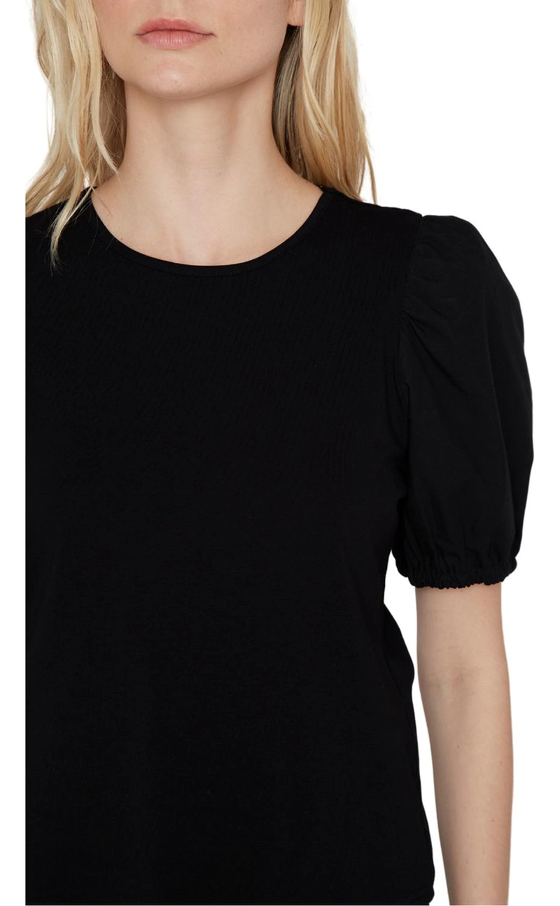 POLERA MANGA GLOBO EN COLOR NEGRO JACINTA TIENDA - 6