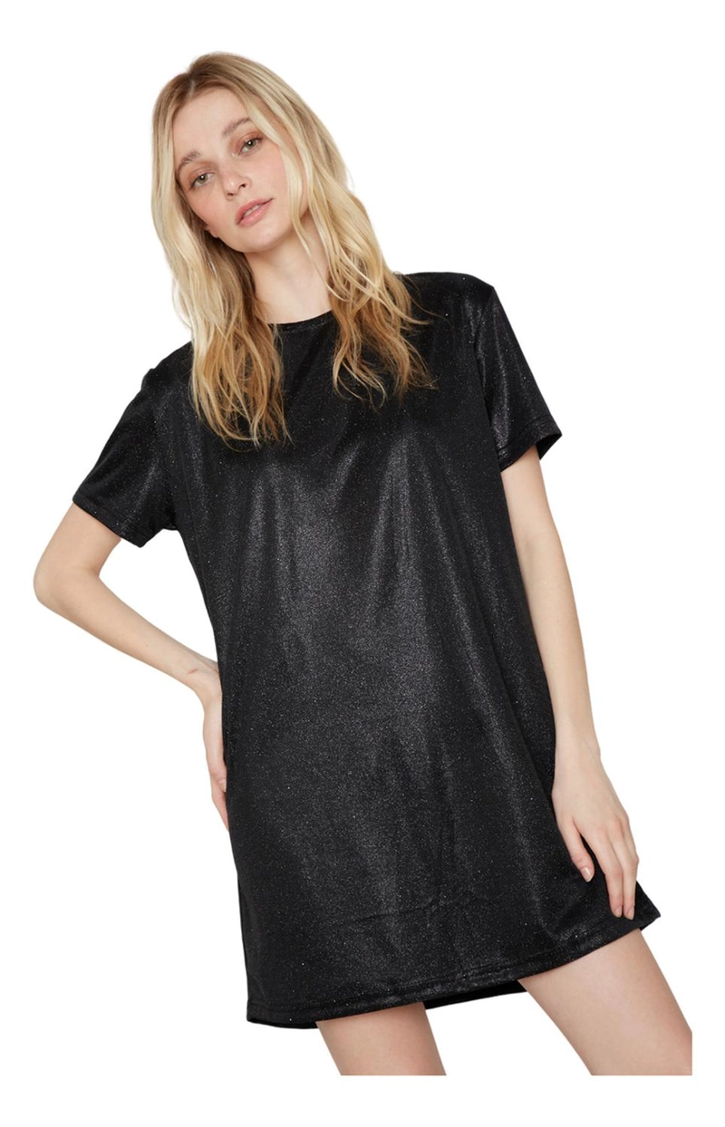 VESTIDO GLITTER NEGRO JACINTA TIENDA - 2