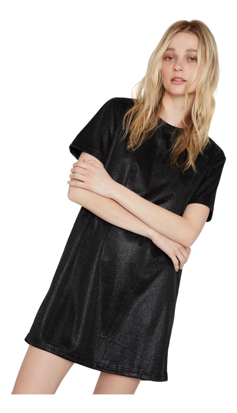 VESTIDO GLITTER NEGRO JACINTA TIENDA - 3