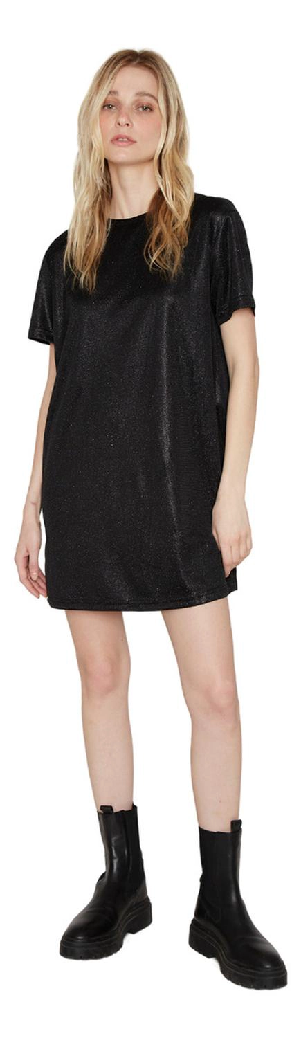 VESTIDO GLITTER NEGRO JACINTA TIENDA - 5