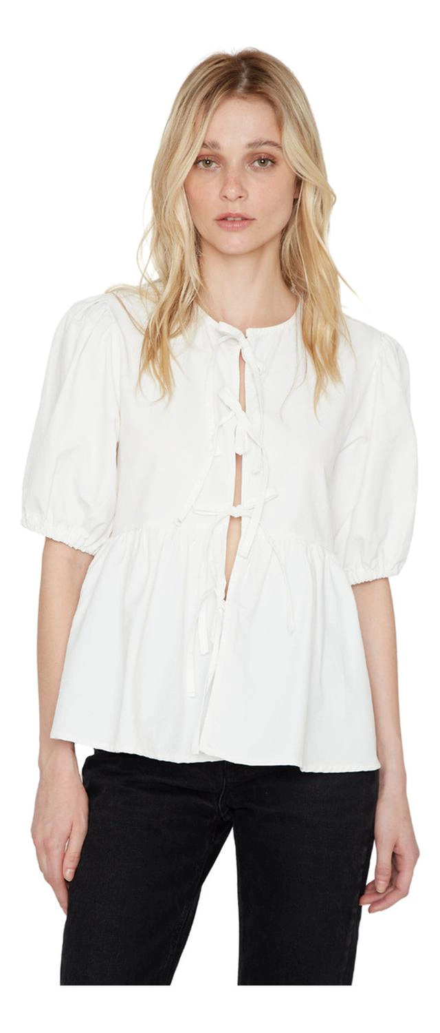 BLUSA LAZOS EN COLOR BLANCO JACINTA TIENDA - 1