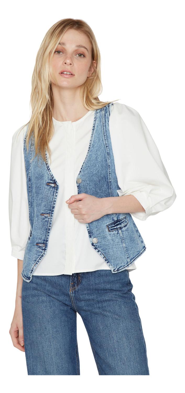 VEST DENIM AZUL JACINTA TIENDA - 1