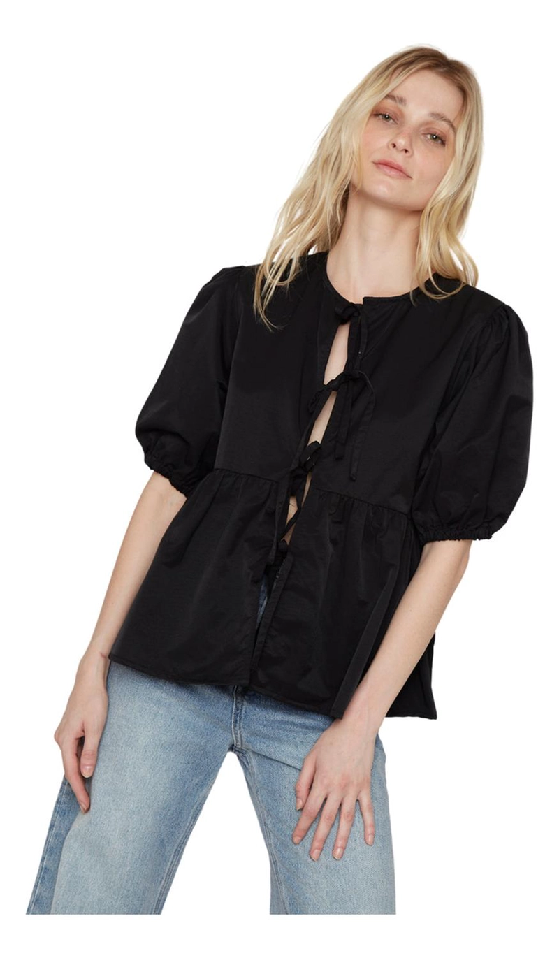 BLUSA LAZOS EN COLOR NEGRO JACINTA TIENDA - 2