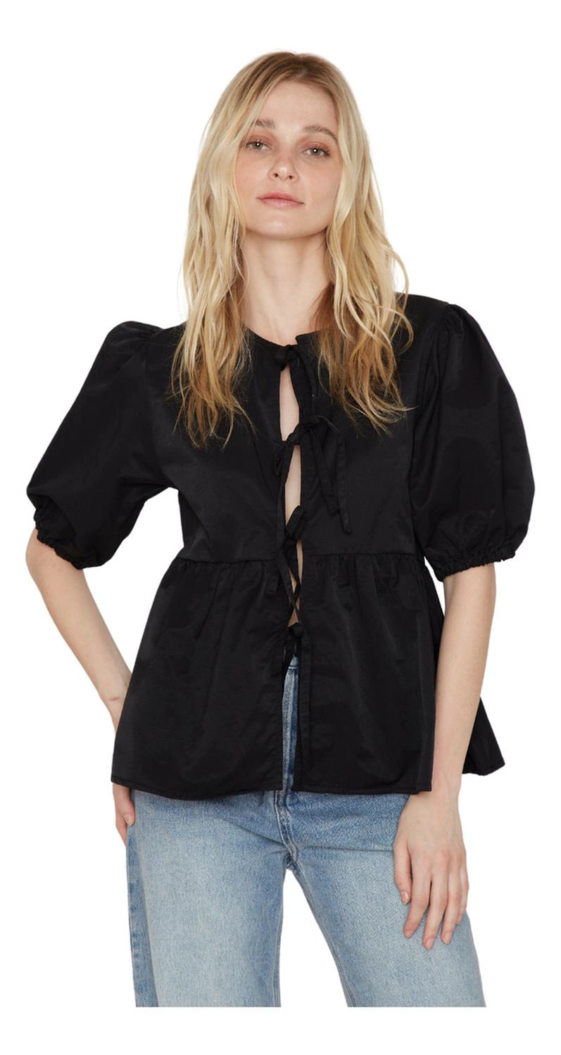 BLUSA LAZOS EN COLOR NEGRO JACINTA TIENDA - 3